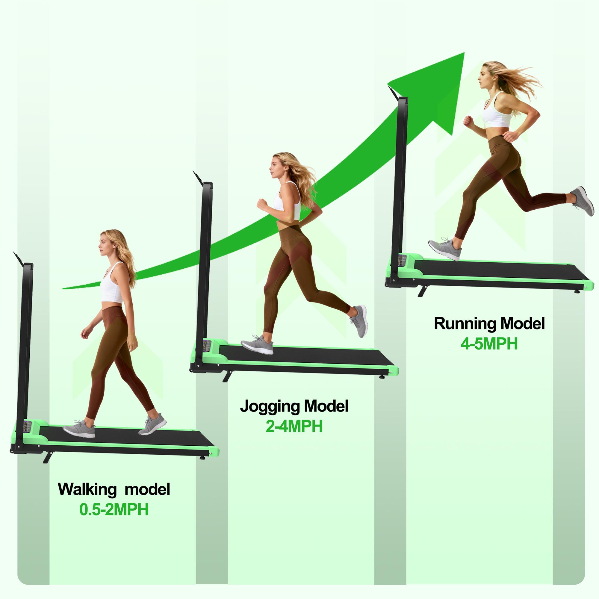 【KINMAC】Foldable Treadmill with Handle Bar & Incline 2 in 1 Upgrade Portable Under Desk Walking Pad Vibration Pad Remote Control for Home Office Small Spaces