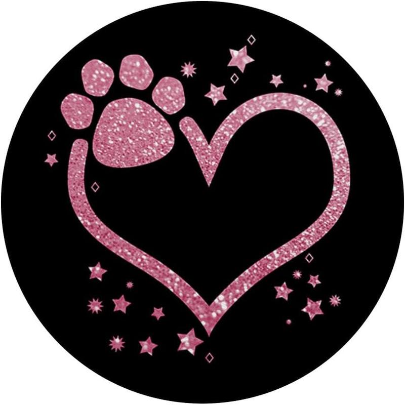 Rose Pink Paw Heart Cute Dog Cat Love Valentines Day PopSockets Adhesive PopGrip