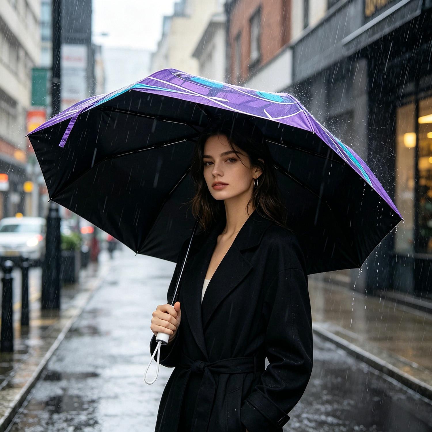New Automatic Colorful Dragonfly Art Umbrella Large UV Protection Windproof Rainproof Auto Open Close Umbrellas Lightweight Portable Folding Compact Umbrella with Dragonfly Pattern Travel Parasol Umbrellas
