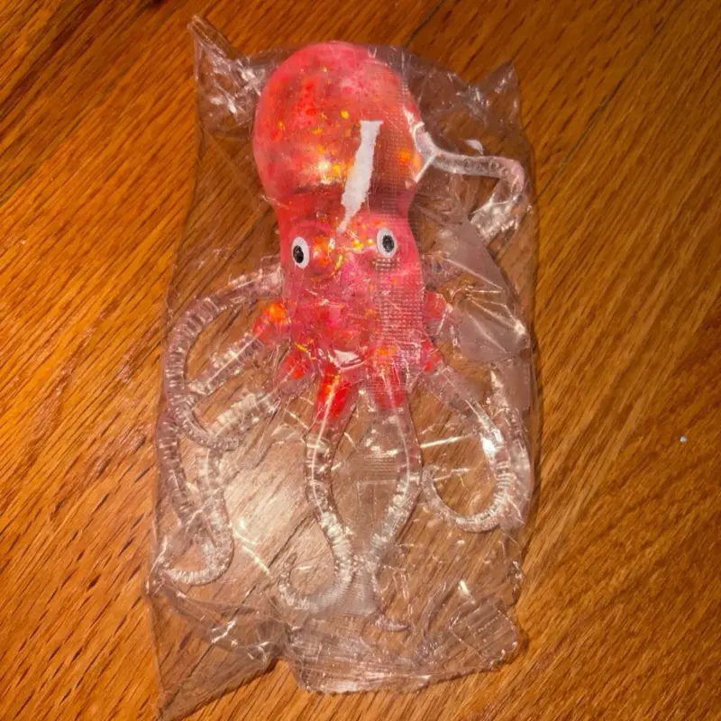 Sugar Texture Pink Squid Squishy Stress Toy