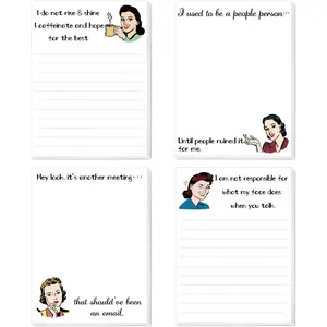 Funny Notepads for Women Novelty Memo Pads Office Gag Gifts for Coworkers Christmas Supplies 4 count