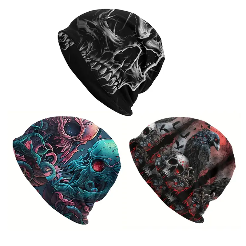 Unisex Casual Skull Cap - Warm Stretch Beanie Accessory, Lightweight Slouchy Gorras Cap with Functional Design for Cancer Chemo Wear, Hat, Beanies, Animals, Cancer Headwear