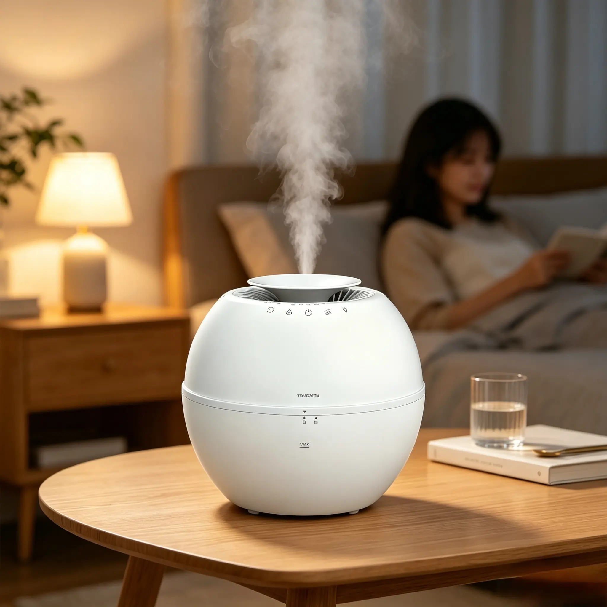 2-in-1 Dehumidifier & Humidifier Combo, 101oz Compact Smart Air Purifier with Timer, Automatic Steam, Drain Hose, Mood Lighting, Quiet Operation, Targeted Areas Bedroom/Bathroom, 10.6"X10.6"X9.6" Portable Household Appliance, 3000 Ml Capacity, Negative Io