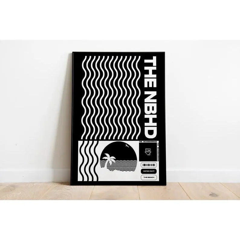 Artistic The Neighbourhood Music Theme Album Cover Photo Paper Poster Print - Mounted, Plaid-Polka Dot-Herringbone-Houndstooth-Stripes Accents, High Detail, Multi-Size, Wardrobe-Compatible Home Decor for Kid Room & Balcony Wall Display, Marble, Unframed
