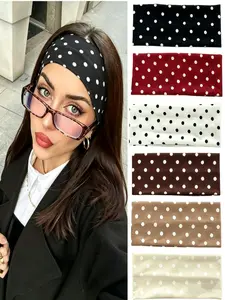 Elegant Polka Dot Sports Headband for Women, Moisture-Wicking Yoga Hair Tie, Bohemian Style, Perfect for Fitness & Travel Gifts, Sweat Wicking Headband