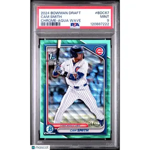 2024 Bowman Draft Cam Smith #BDC67 Chrome Aqua Wave 094/125 PSA 9