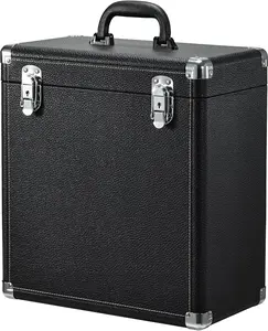 Vintage Vinyl Record Storage and Carrying Case Portable Removable CD, DVD Storage Case Holds 45 Valuable Records 7/10/12 Inch Collapsible Storage Crate with Mesh Bag