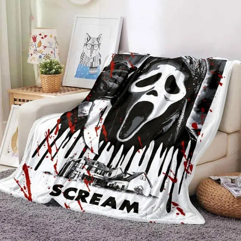 Halloween Horror Screams Plush Throw Blanket - Ultra-Soft, Warm, Breathable, No-Pilling, Lightweight Small Blanket (40x50 in,50x60 in) - Father's Day, Friend's Birthday Gift - Sofa Use