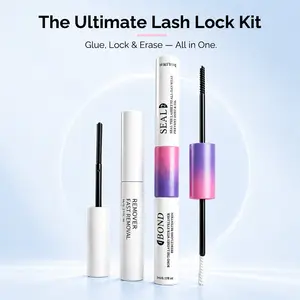 4-in-1 Lash Bond and Seal All-in-one Kit with eyelashes remover & Tweezers | waterproof eyelash glue Set (5ml+5ml) | Strong Hold 72H Latex-Free DIY Eyelash Extension Kit for Beginners | Long-Lasting Cosmetic Makeup Tool #DealsForYouDays#LashClusters