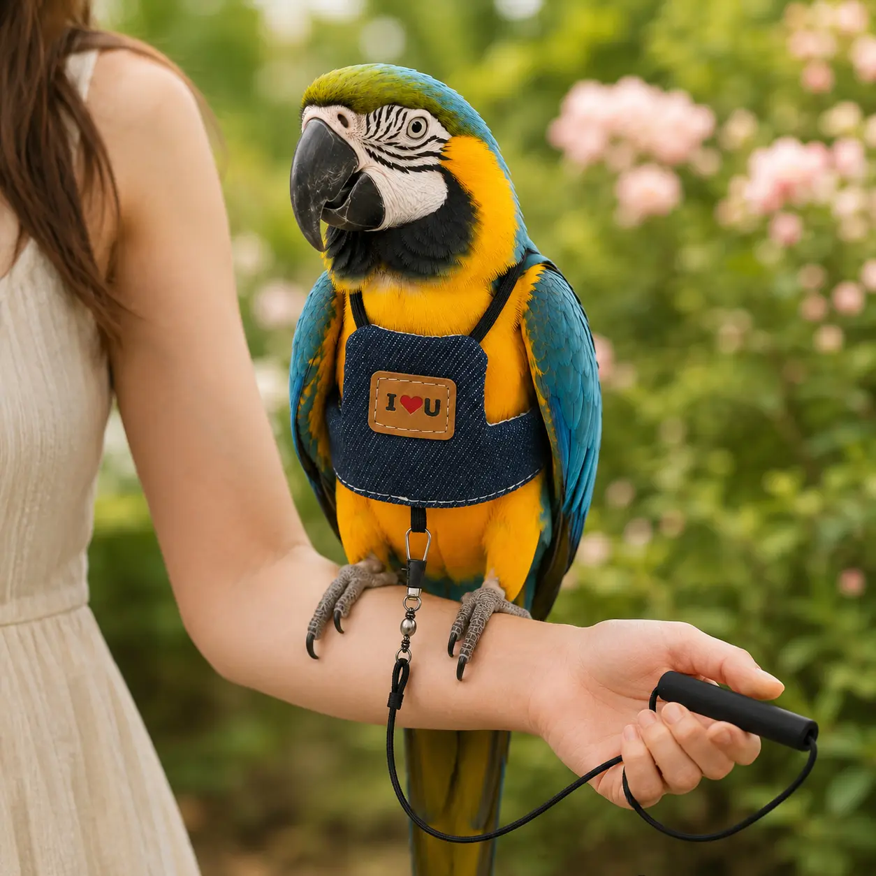PawLuma Bird Harness and Leash Set, Adjustable Parrot Harness with Lightweight Leash, Escape-Proof Outdoor Training Harness for Parrots, Cockatiels and Small Birds