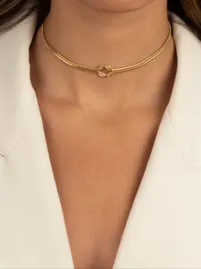 Women's Stainless Steel Love Knot Necklace, Elegant Design Jewelry Accessory for Women & Girls, Perfect Gift Idea for Her