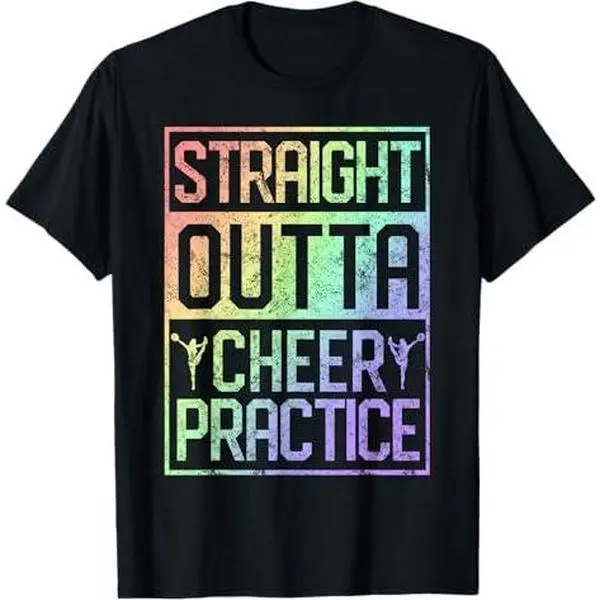 Straight Outta Cheer Practice T-Shirt Cheerleading Gift Tee T-Shirt