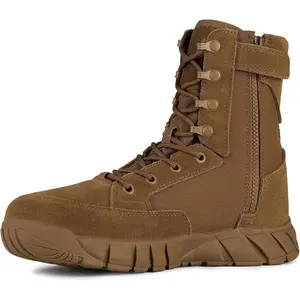 FREE SOLDIER Men's Work Tactical Boots 8 Inches Lightweight Combat Boots Durable Suede Leather Military Boot Desert Boot