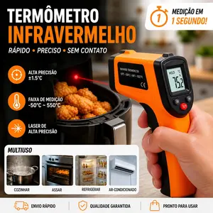 Modern Minimalist High Precision Thermometer, Non-Contact Laser Oil Temperature Gun, Quick Response Backlight Display, Home Kitchen Use