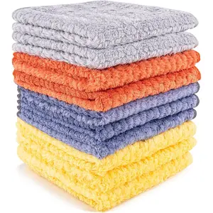Microfiber Cleaning Cloths 10 Pack 12" x 12"  Cleaning Rags Towels Wipes Soft Absorbent Dish Drying Cloths Helps Reduce Lint and Streaks for   Kitchen(Yellow/Blue/Gary/Red)