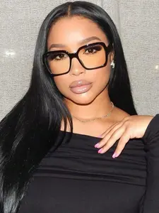 Women's Classic Elegant Geometric Large Frame Fashion Sunglasses, Comfortable Fit, Versatile Accessory, Outdoor Activities, Daily Wear