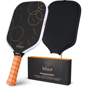 TriSaga 18K Carbon Fiber Pickleball Paddle | Pro Spin T700 Raw Surface | 16mm Control Core | Lightweight Power Paddle with Cover