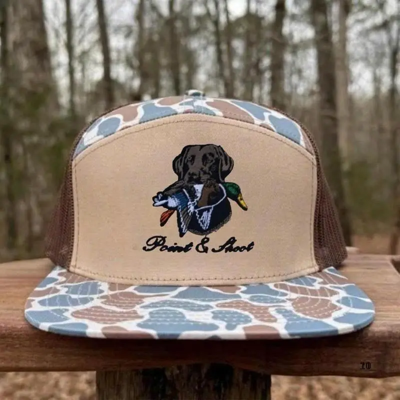 Waterfowl Dog Embroidered Hat Duck Hunting Dog Trucker Cap, Retriever Outdoor Snapback for Men Gift For Him, Gift For Dad
