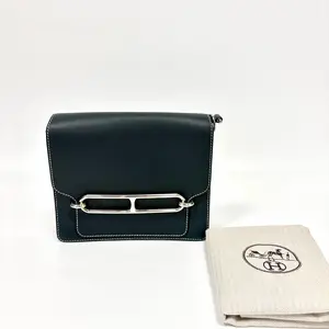 Pre-owned HERMÈS Hermes Pig Nose 23cm 2Q Vert Anglais Evercolor Palladium C 2018 N22170369