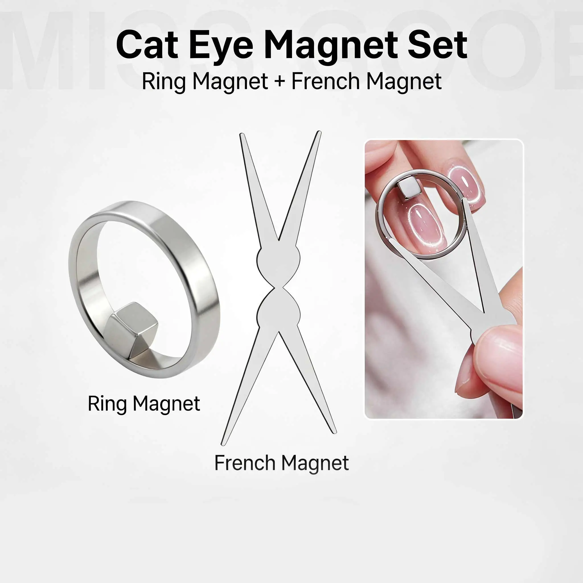 New 1pcs Nail Art Magnet Multifunctional Hollow Cat Eye Glue Special Magnet Tool Strong Magnetic Fancy Multifunctional Magnet French