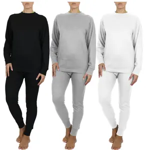 3-Pack Women's Winter Thermal Top & Bottom Sets (3-Full Sets / 3-Tops & 3-Bottoms) Fit Polyester