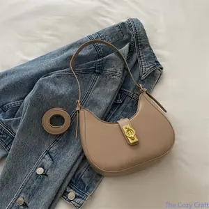 Trendy Crescent Shoulder Bag for Women, Chic Underarm Crossbody Purse, Minimalist Everyday Handbag, Stylish Small Crescent Bag, Versatile Commuter Bag for Work & Casual Use