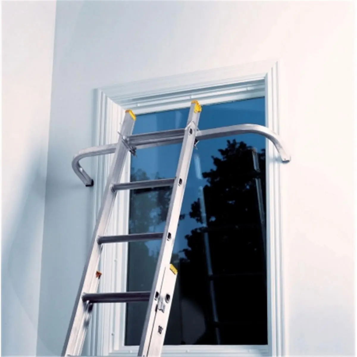 212 MAIN 443-LP-2200-00 Heavy Duty Bird Cage Stabilizer, 48 in. Span, Holds Portable Extension Ladders 12 in. From Walls, Replaceable Rubber Tips, 2 U-Bolts Attachment, Fits Single Ladders, Clears Most Windows & Rails, Portable Extension Ladder, Spans 48