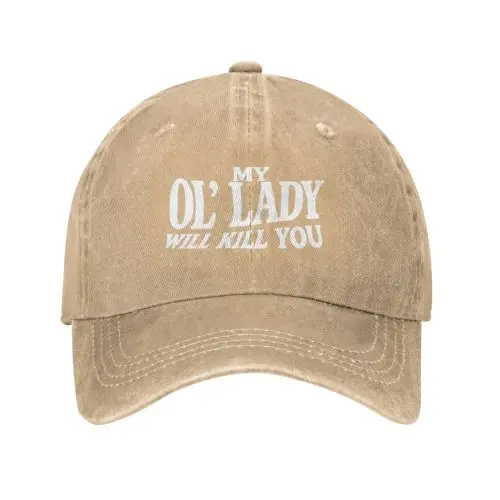 Khaki baseball cap[white letters]