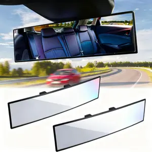 Rear View Mirror, 12 Inch Universal Wide Angle Rear View Mirror Accessories Panoramic Convex Clip-on for Cars, SUVs, Trucks, Vehicles