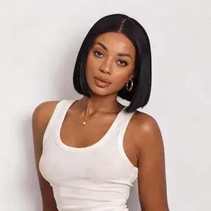 Idoli 13×4 Human Hair Short Bob Straight Wig 3-Color Lace Front Wigs For Summer
