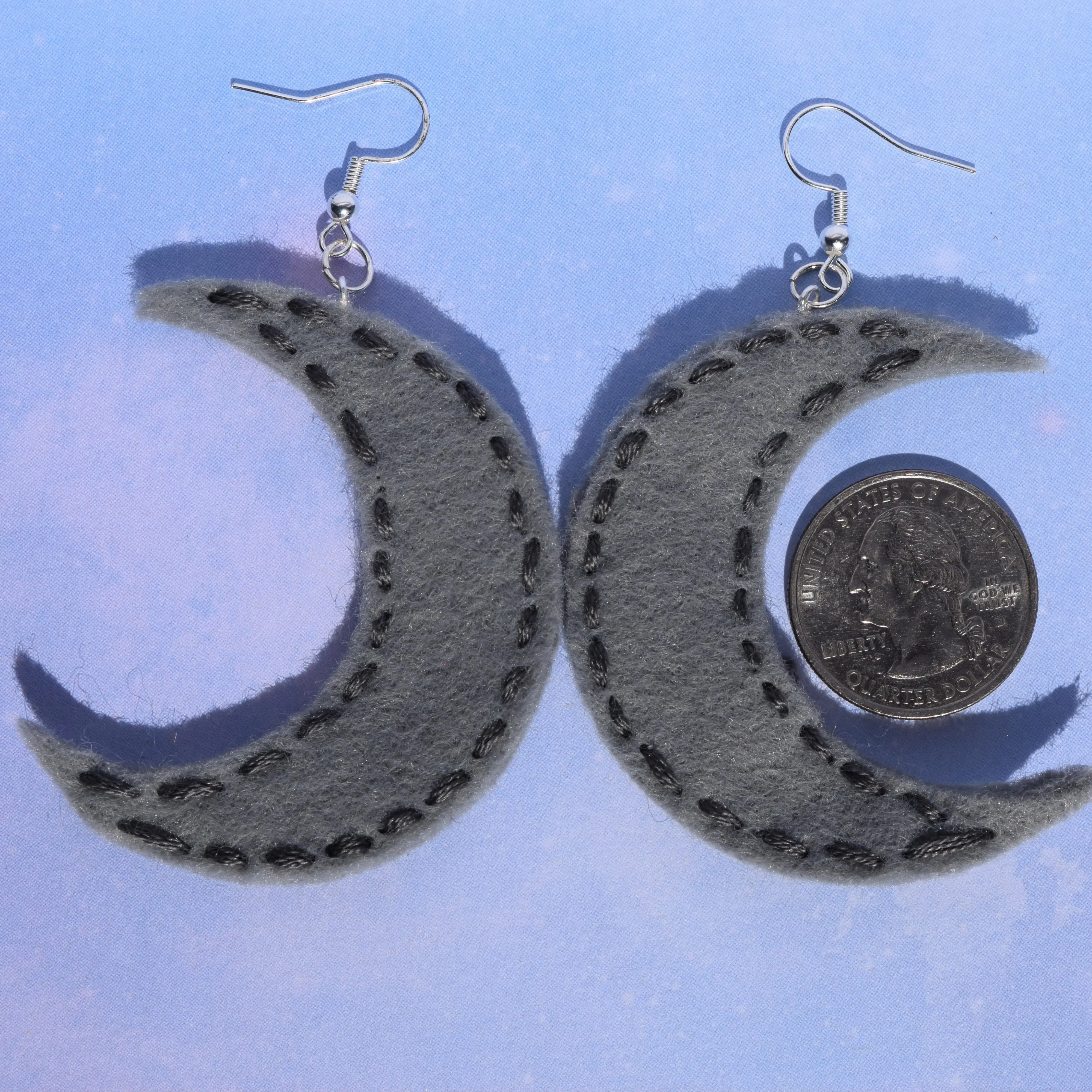 Crescent Moon Felt Earrings
