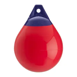 Polyform A-Series All-Purpose Buoy, 14.5 x 19.5 in. Red - Durable Vinyl with Redesigned Ropehold, Even Wall Thickness & Unique Valve System