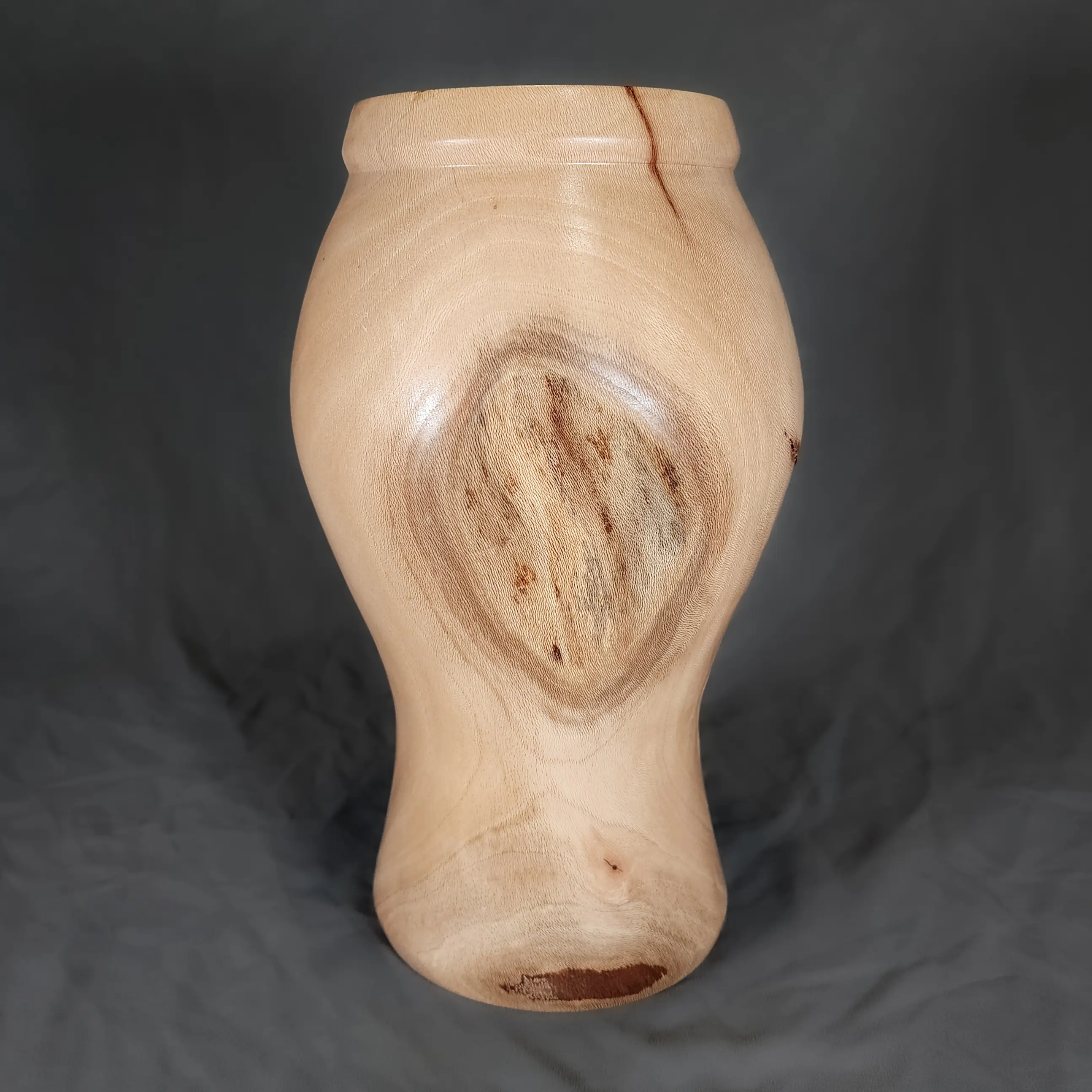 Hand Turned Sycamore Vase #V133 - Unique Handcrafted Design with Natural Wood Grain