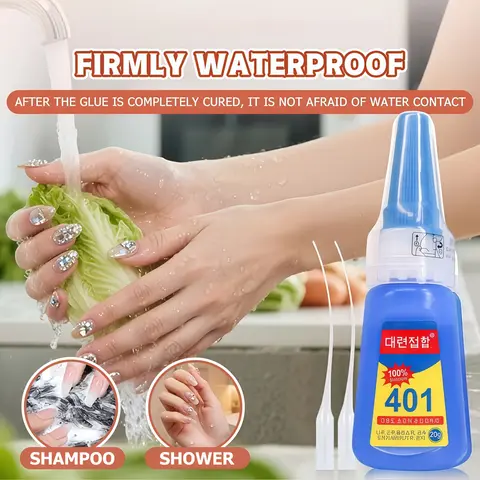 401 Nail Glue High-Speed Adhesive, 3-Second Quick Dry, Essential for Nail Artists and Beauty Lovers, Transparent Gel, Nail Art Supplies, Nail Art Products