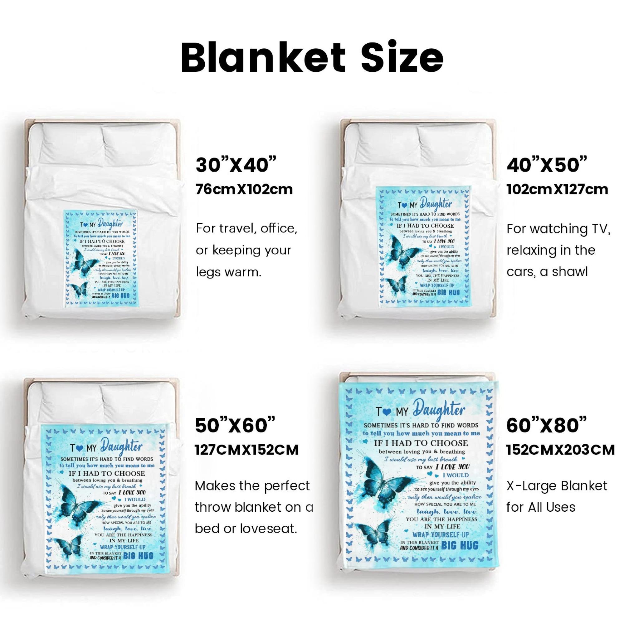 to My Daughter Gift  cooling Blanket, Daughter Birthday Gifts from Mom Dad, Gift for Daughter Graduation Wedding Day Soft Throw Blanket 50"x 60"