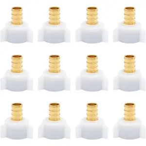 12-Pack 1/2" Pex x 1/2" Female NPT Swivel Adapter Brass Crimp Fittings, ASTM F1807
