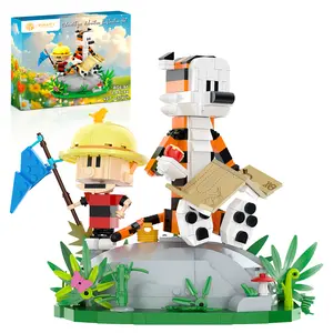 BuildIt Vintage Boy and Tiger Adventure Set LA1794 427 Pieces Age 6+ Building Kit with Detailed Figures and Jungle Elements Building Set  Creative Playset