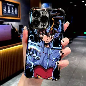 Phone Case: Anime Golden S-Saints Seiyas Phone Case Suitable for iPhone 17 Air 16 15 14 13 12 11 Pro Max Plus Samsung Galaxy S25 S24 S23 S22 Ultra Plus - Anti-Drop Transparent Soft Back Cover