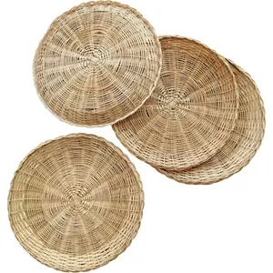 10in  Wicker Paper Plate Holder, Heavy Duty Charger Plates for Dinner Plates, Set of 4   Paper Plate Holders for  Party Daily Dining Picnic