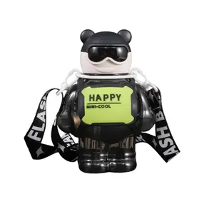 HOWWELL, 27oz, Water Bottle, Kid's Water Bottle, Cartoon, Plastic Water Bottle, Straw, Bear Cartoon, Should Strap Drinkware