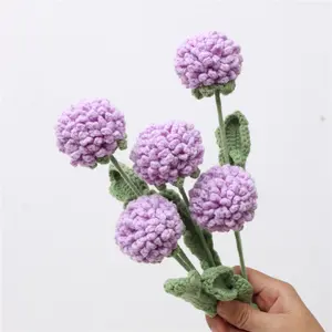 Pack of 5 Hand-Woven Hydrangea and Chrysanthemum Flowers — Perfect Home Decor: Warm, Soft, and Easy to Care For.