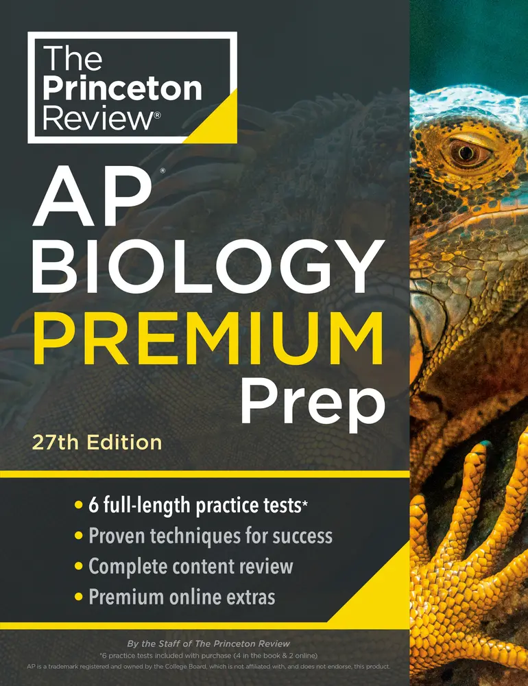 USED Book - Princeton Review AP Biology Premium Prep, 27th Edition: 6 Practice Tests + Digital Practice Online + Content Review by The Princeton Review (Paperback) - english