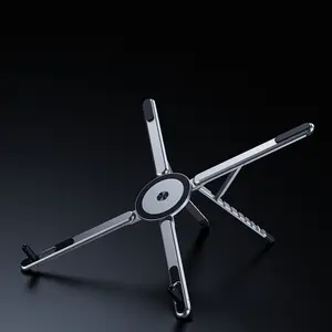 BONERUY 3 in 1 Magnetic Foldable Stand for Phone Tablet Laptop Aluminum Alloy 8-Level Adjustable Height Ergonomic Desk Holder for Home Office Travel