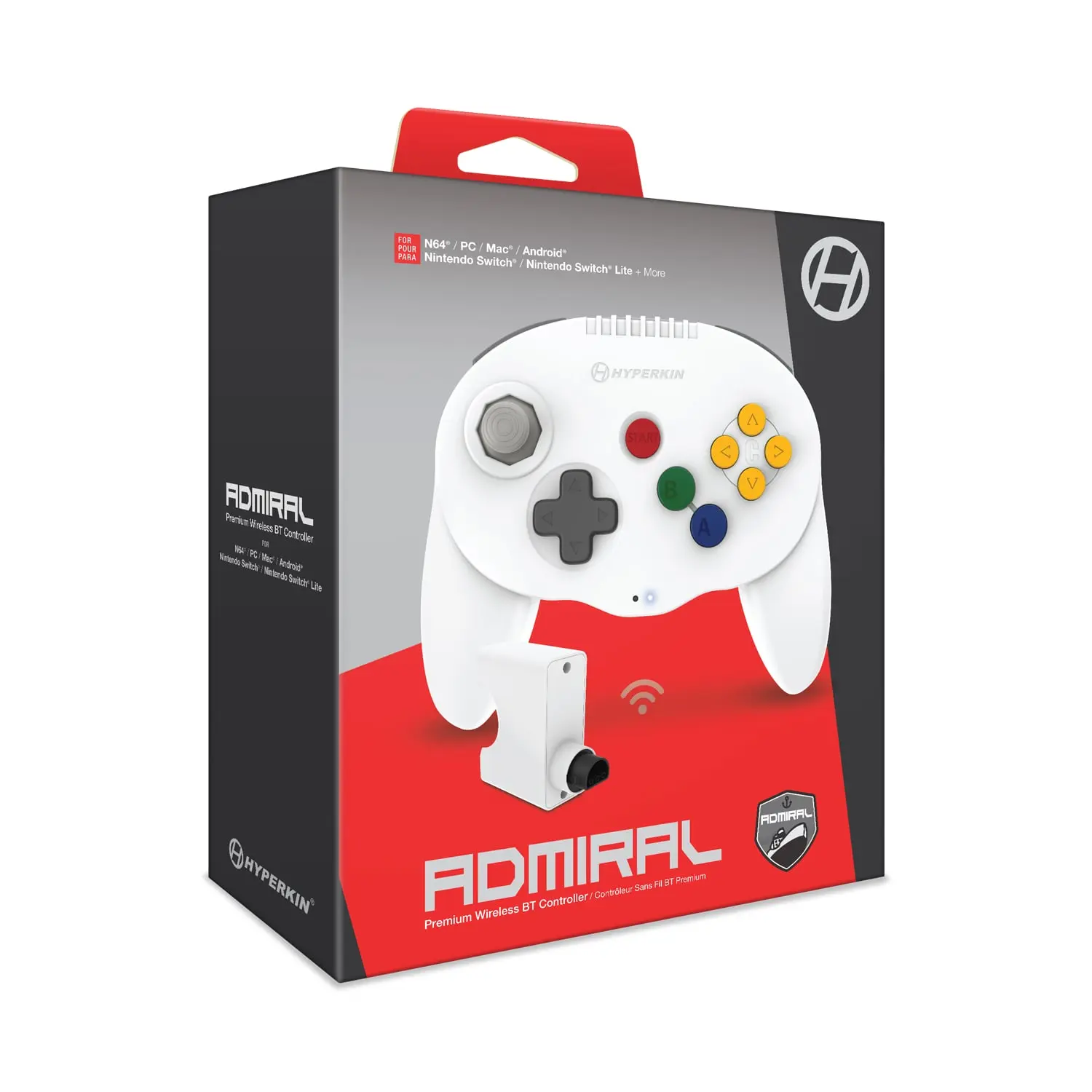 Hyperkin "Admiral" Premium BT Controller , Classic Games, Retro Gaming, Admiral Controllers , Old School Gaming, White, Classic Controllers, Nostalgia Controllers