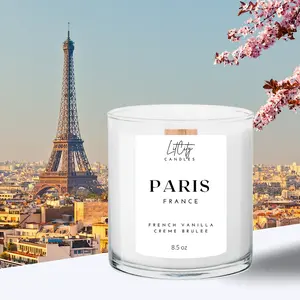 Paris Candle - Paris France Inspired Candle - Vanilla Scented - Vacation Gift ideas