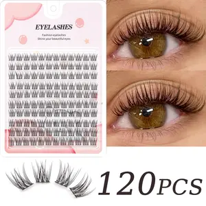 DIY Eyelash Cluster Set D Curl Soft Fluffy Individual Lashes Transparent Stem High-Quality Fiber Reusable Beginner Friendly Travel Essential