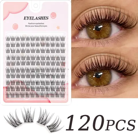 DIY Eyelash Cluster Set, Reusable Eyelash Clusters, Soft Fluffy D-Curl Transparent-Stem Individual Lashes, High-Quality Reusable Fiber Eyelash Extensions, Beginner Friendly, DIY False Eyelashes, Travel Essential