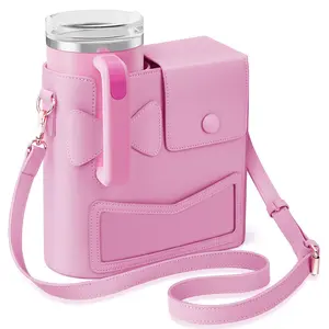 Portable Water Bottle Holder, Cute Bowknot Design Water Bottle Bag, Drinkware Accessories for Travel & Daily Use, Gift for Girls & Women, Mug