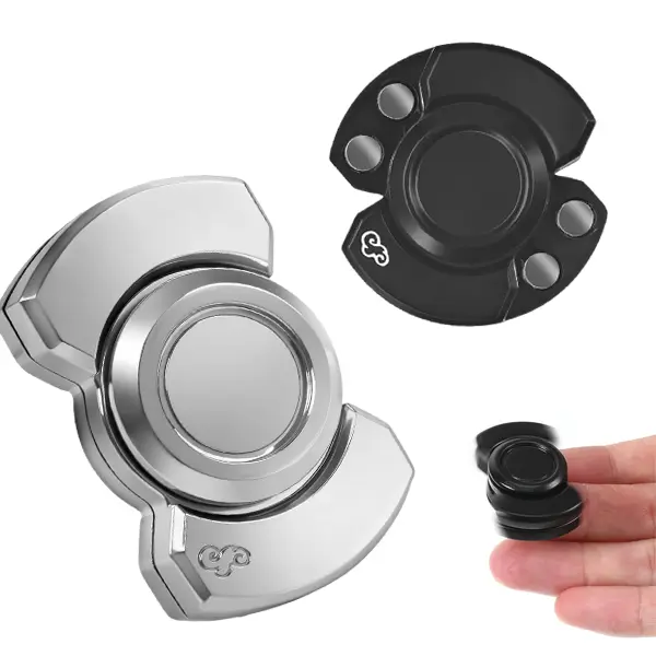 3-in-1 Fidget Spinner Toy for Adult Metal Slider Clicker Spinner Magnetic for Adult Men Office Desk Toy Cool Gadget Gifts for Stress Relief Enhanced Focus and Habit Breaking