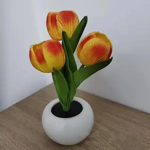Tulip Light LED Simulated Tulip Ambient Night Lamp, USB Powered, Vase Table Lamp Decor, Flower Design Lamp, Home Living Room Desktop Decoration, Christmas Halloween Holiday Gift, Nightstand Led Lights, Indoor Light